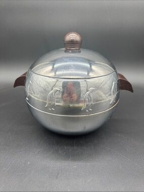 WEST BEND Penguin Hot Cold Chrome Ice Bucket Server Vintage